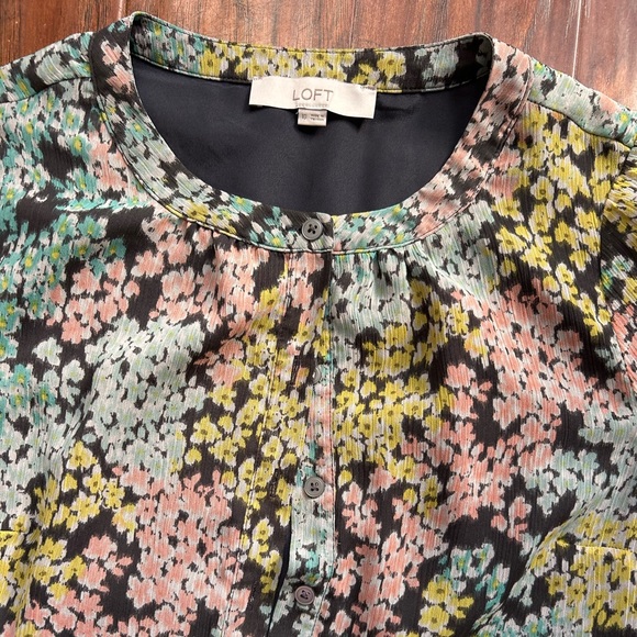 floral print midi button-down shirt dress flowy spring - Picture 6 of 11